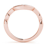 Vintage Milgrain Curved Half Eternity Ring in Gold & Platinum