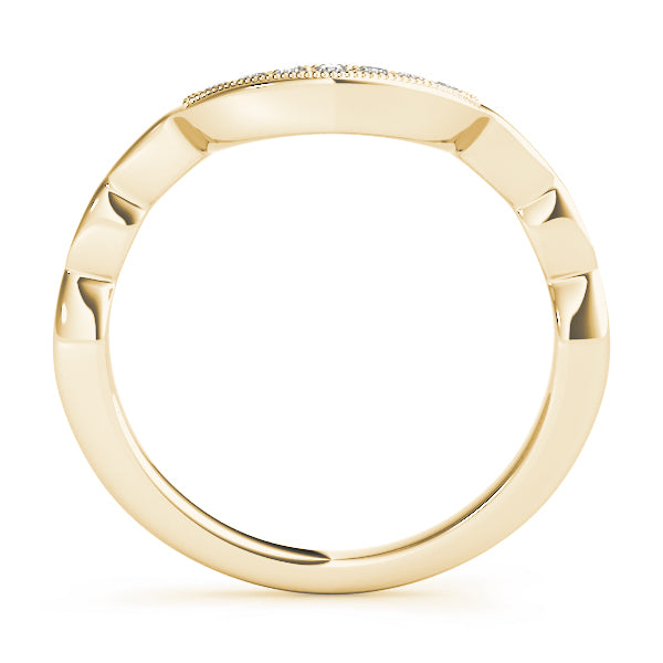 Vintage Milgrain Curved Half Eternity Ring in Gold & Platinum