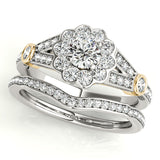 Statement Halo Round Diamond Engagement Ring — 9K/18K Gold & Platinum