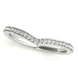 Prong in Channel Curved Half Eternity Ring in Gold & Platinum