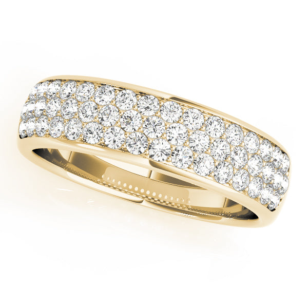 Multiple Row Pavã© Set Half Eternity Ring in Gold & Platinum