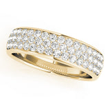 Multiple Row Pavã© Set Half Eternity Ring in Gold & Platinum