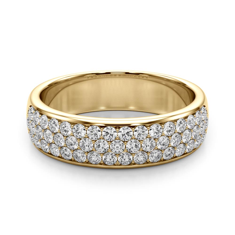 Multiple Row Pavã© Set Half Eternity Ring in Gold & Platinum