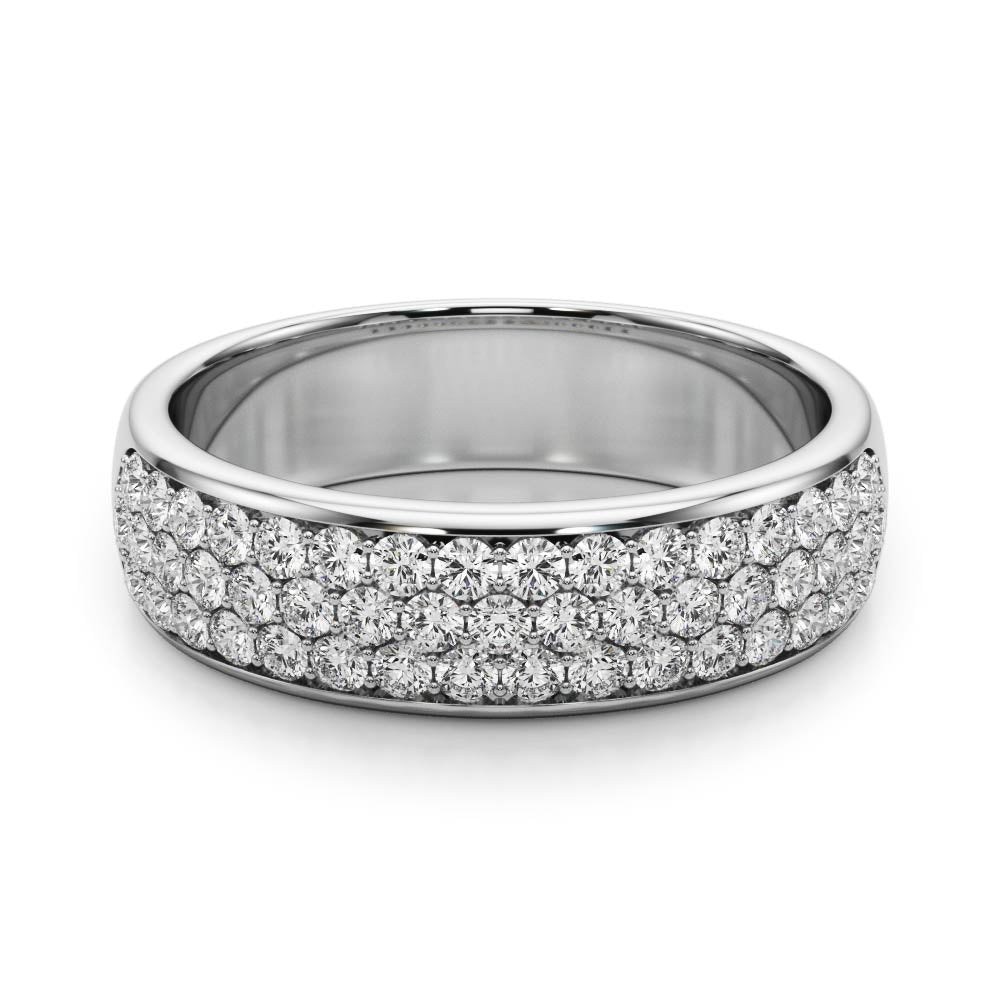 Multiple Row Pavã© Set Half Eternity Ring in Gold & Platinum
