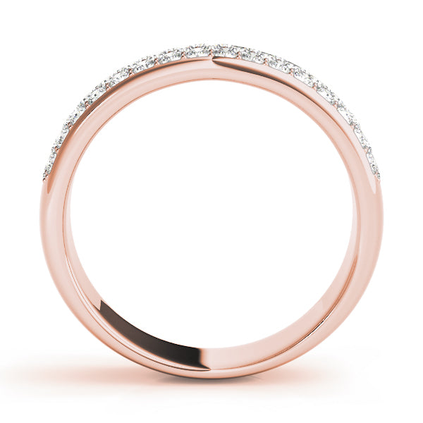 Multiple Row Pavã© Set Half Eternity Ring in Gold & Platinum