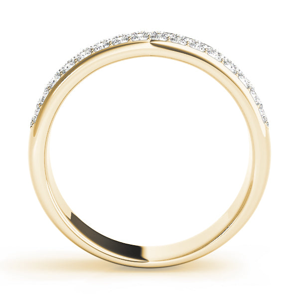 Multiple Row Pavã© Set Half Eternity Ring in Gold & Platinum