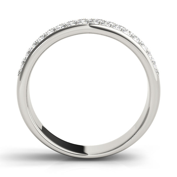 Multiple Row Pavã© Set Half Eternity Ring in Gold & Platinum