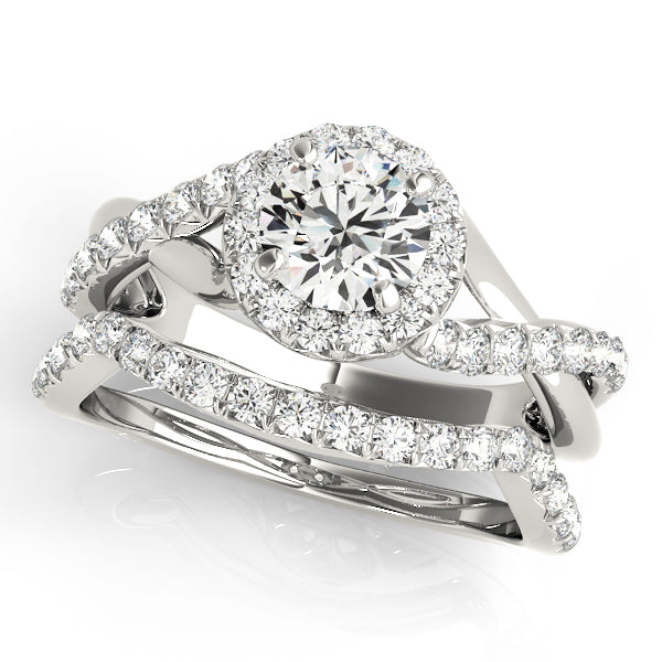 Celestial Halo Round Diamond Engagement Ring — 9K/18K Gold & Platinum