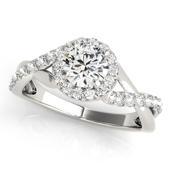 Celestial Halo Round Diamond Engagement Ring — 9K/18K Gold & Platinum