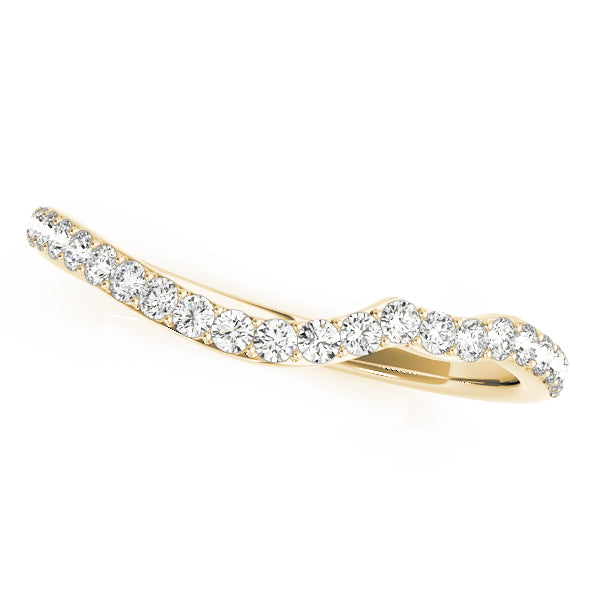 Prong Set Curved Half Eternity Ring in Gold & Platinum