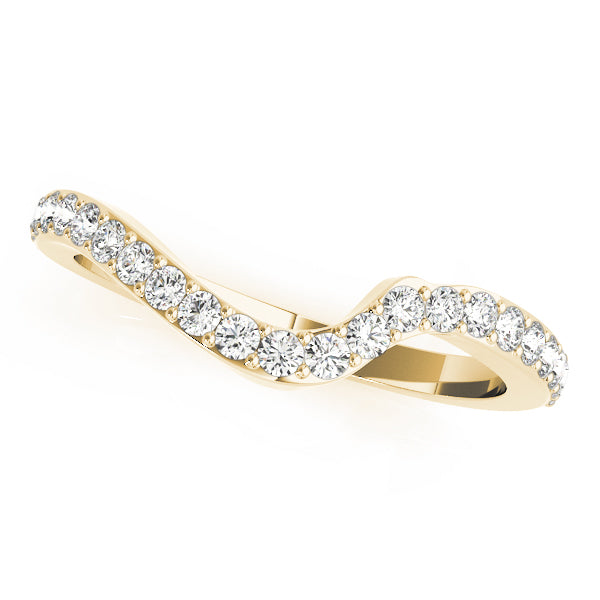 Prong Set Curved Half Eternity Ring in Gold & Platinum
