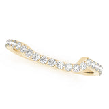 Single Row Prong Set Curved Half Eternity Ring in Gold & Platinum