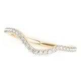 Single Row Curved Half Eternity Ring in Gold & Platinum