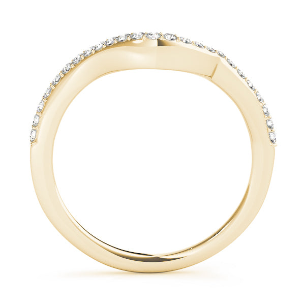 Single Row Curved Half Eternity Ring in Gold & Platinum