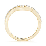 Single Row Curved Half Eternity Ring in Gold & Platinum