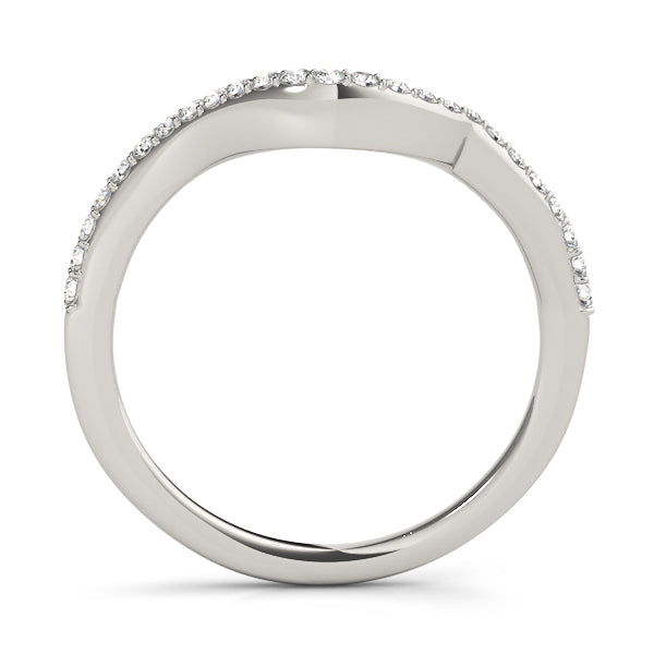 Single Row Curved Half Eternity Ring in Gold & Platinum