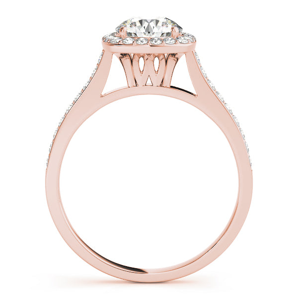 Dazzling Halo Round Diamond Engagement Ring — 9K/18K Gold & Platinum