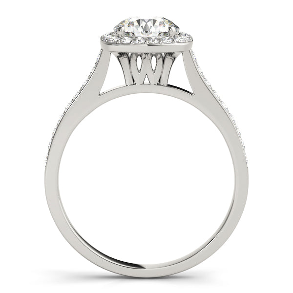 Dazzling Halo Round Diamond Engagement Ring — 9K/18K Gold & Platinum