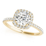 Splendid Halo Round Diamond Engagement Ring — 9K/18K Gold & Platinum