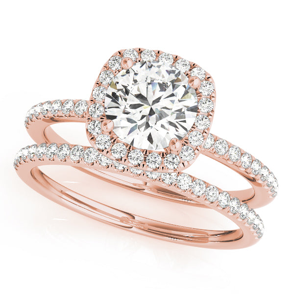 Splendid Halo Round Diamond Engagement Ring — 9K/18K Gold & Platinum