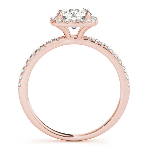 Splendid Halo Round Diamond Engagement Ring — 9K/18K Gold & Platinum