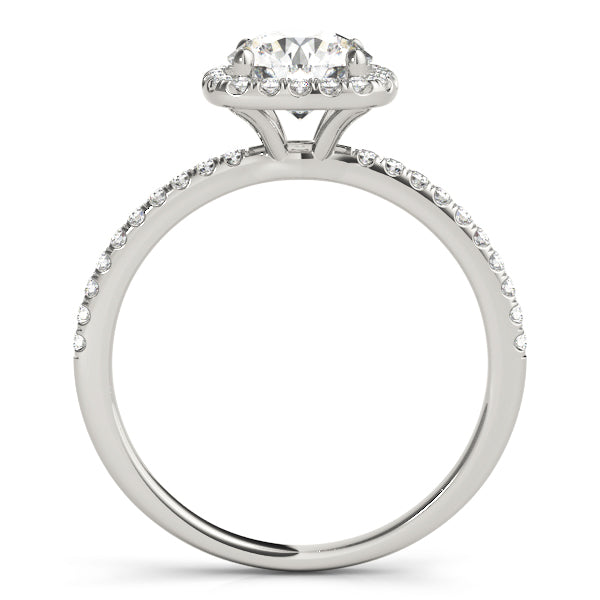 Splendid Halo Round Diamond Engagement Ring — 9K/18K Gold & Platinum