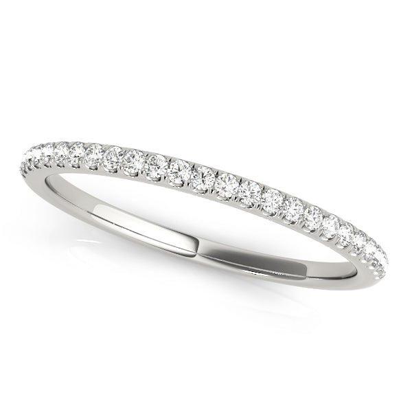 Single Row Split Prong Half Eternity Ring in Gold & Platinum