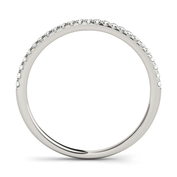 Single Row Split Prong Half Eternity Ring in Gold & Platinum