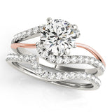 Radiant Bypass Round Diamond Engagement Ring — 9K/18K Gold & Platinum