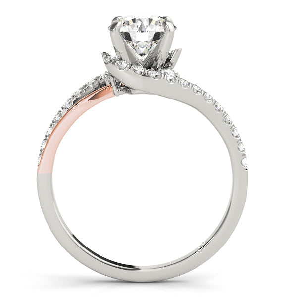 Radiant Bypass Round Diamond Engagement Ring — 9K/18K Gold & Platinum