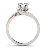 Radiant Bypass Round Diamond Engagement Ring — 9K/18K Gold & Platinum