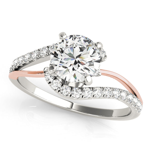 Radiant Bypass Round Diamond Engagement Ring — 9K/18K Gold & Platinum