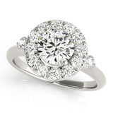 Enchanted Halo Round Diamond Engagement Ring — 9K/18K Gold & Platinum