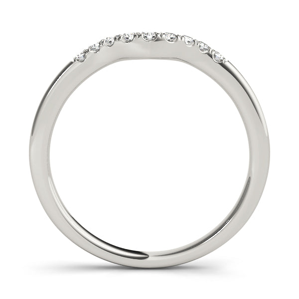 Split Prong Curved Half Eternity Ring in Gold & Platinum