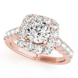 Pristine Halo Round Diamond Engagement Ring — 9K/18K Gold & Platinum