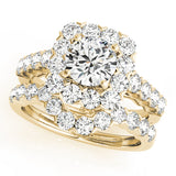 Pristine Halo Round Diamond Engagement Ring — 9K/18K Gold & Platinum