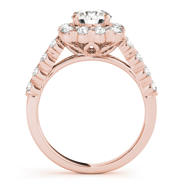 Pristine Halo Round Diamond Engagement Ring — 9K/18K Gold & Platinum