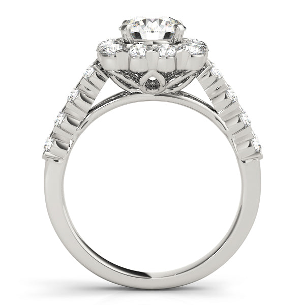 Pristine Halo Round Diamond Engagement Ring — 9K/18K Gold & Platinum