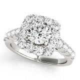 Pristine Halo Round Diamond Engagement Ring — 9K/18K Gold & Platinum
