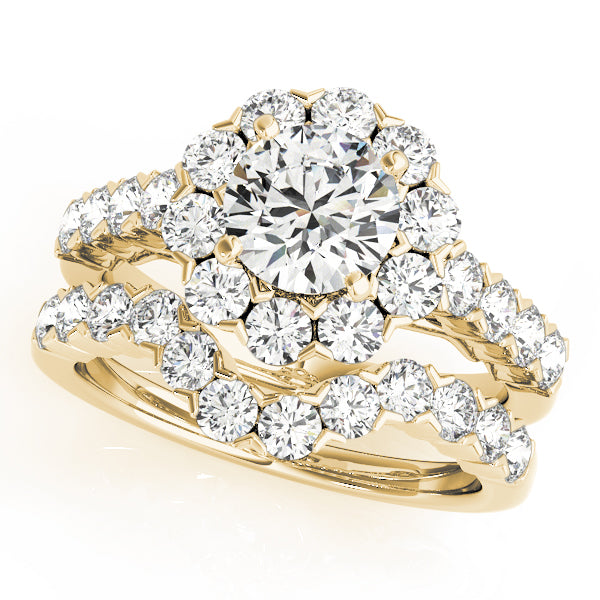 Devoted Halo Round Diamond Engagement Ring — 9K/18K Gold & Platinum