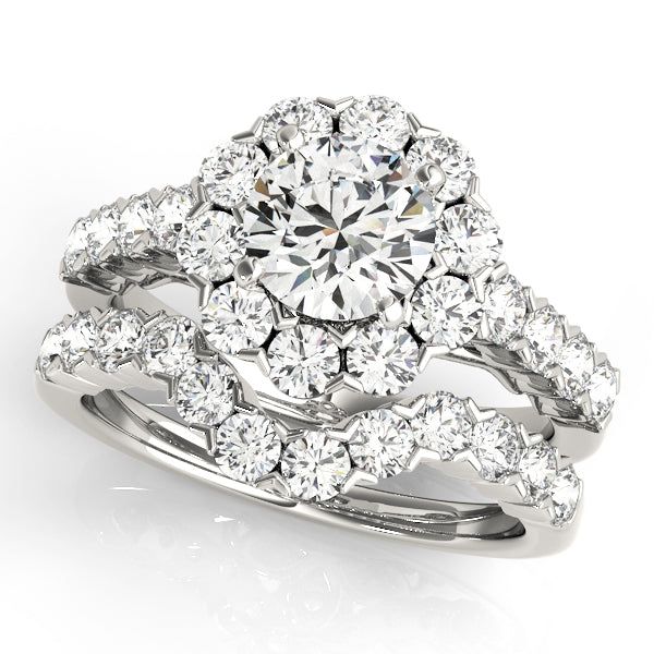 Devoted Halo Round Diamond Engagement Ring — 9K/18K Gold & Platinum