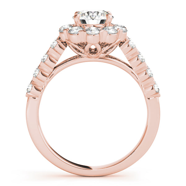 Devoted Halo Round Diamond Engagement Ring — 9K/18K Gold & Platinum