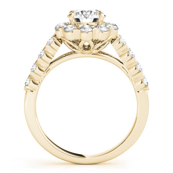Devoted Halo Round Diamond Engagement Ring — 9K/18K Gold & Platinum
