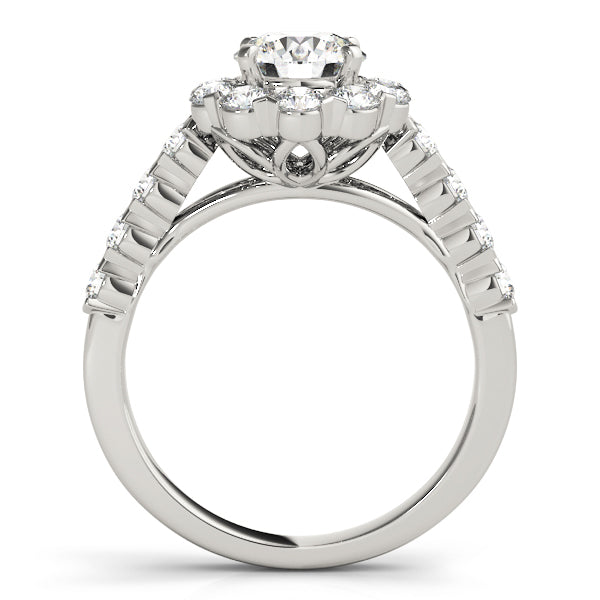 Devoted Halo Round Diamond Engagement Ring — 9K/18K Gold & Platinum