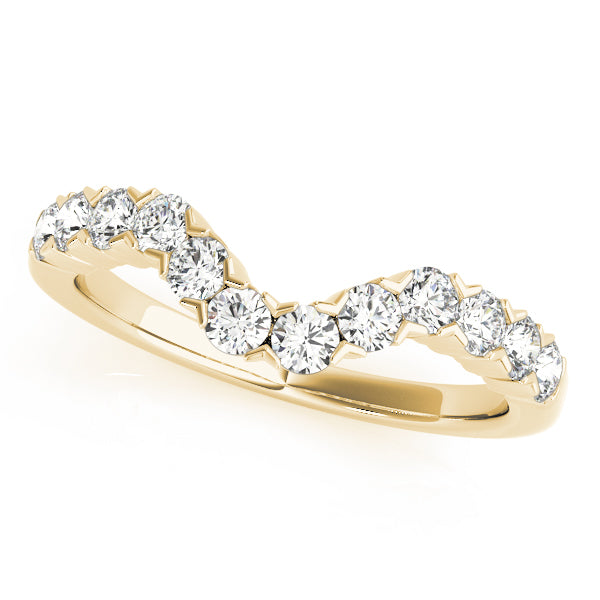 Xo Curved Half Eternity Ring in Gold & Platinum