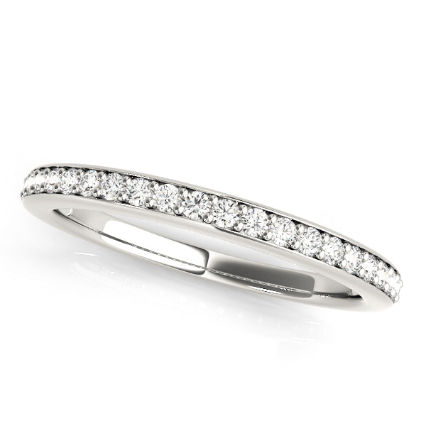 Prong in Channel Half Eternity Ring in Gold & Platinum