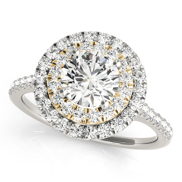 Adored Halo Round Diamond Engagement Ring — 9K/18K Gold & Platinum