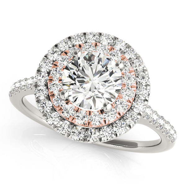 Adored Halo Round Diamond Engagement Ring — 9K/18K Gold & Platinum