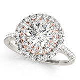Adored Halo Round Diamond Engagement Ring — 9K/18K Gold & Platinum
