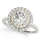 Adored Halo Round Diamond Engagement Ring — 9K/18K Gold & Platinum